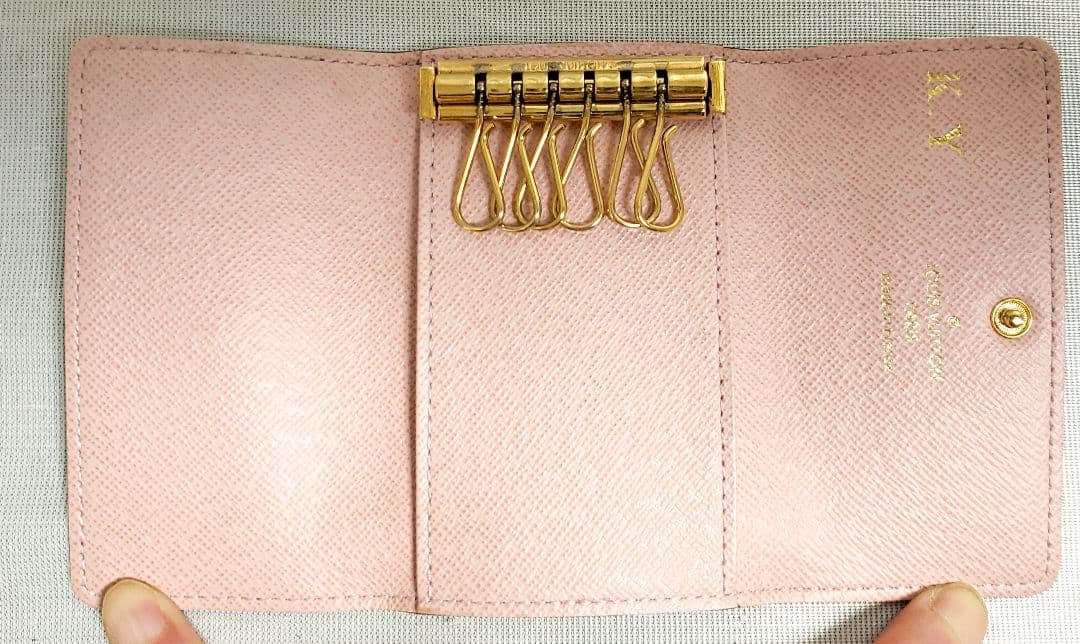 美品 ルイヴィトン ダミエ 6連 キーケース ローズバレリーヌ ㉘