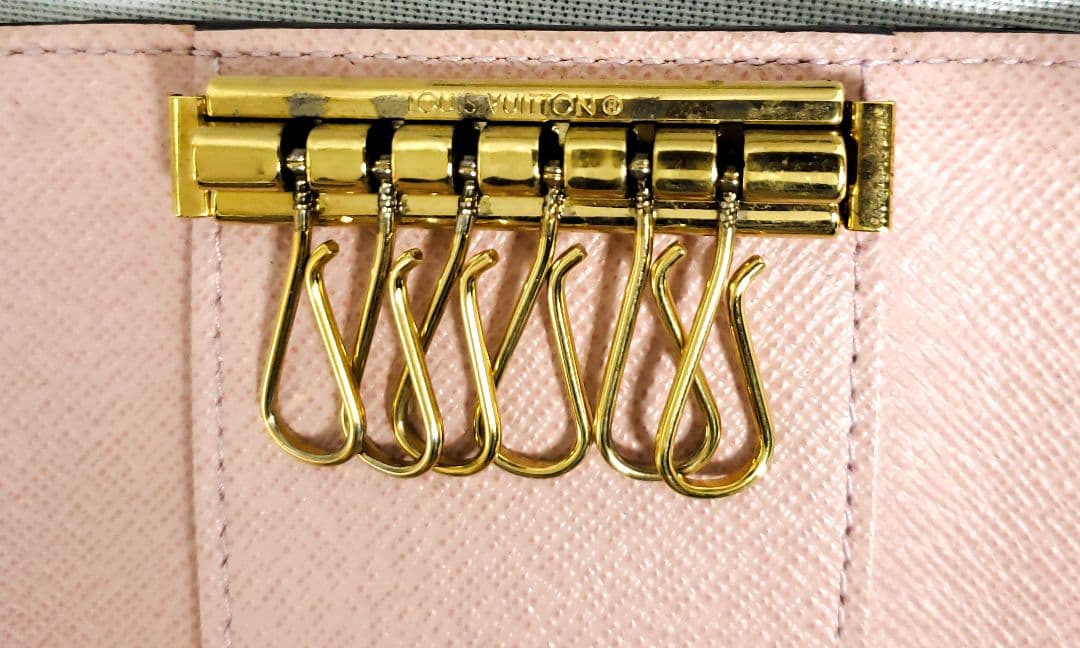 美品 ルイヴィトン ダミエ 6連 キーケース ローズバレリーヌ ㉘