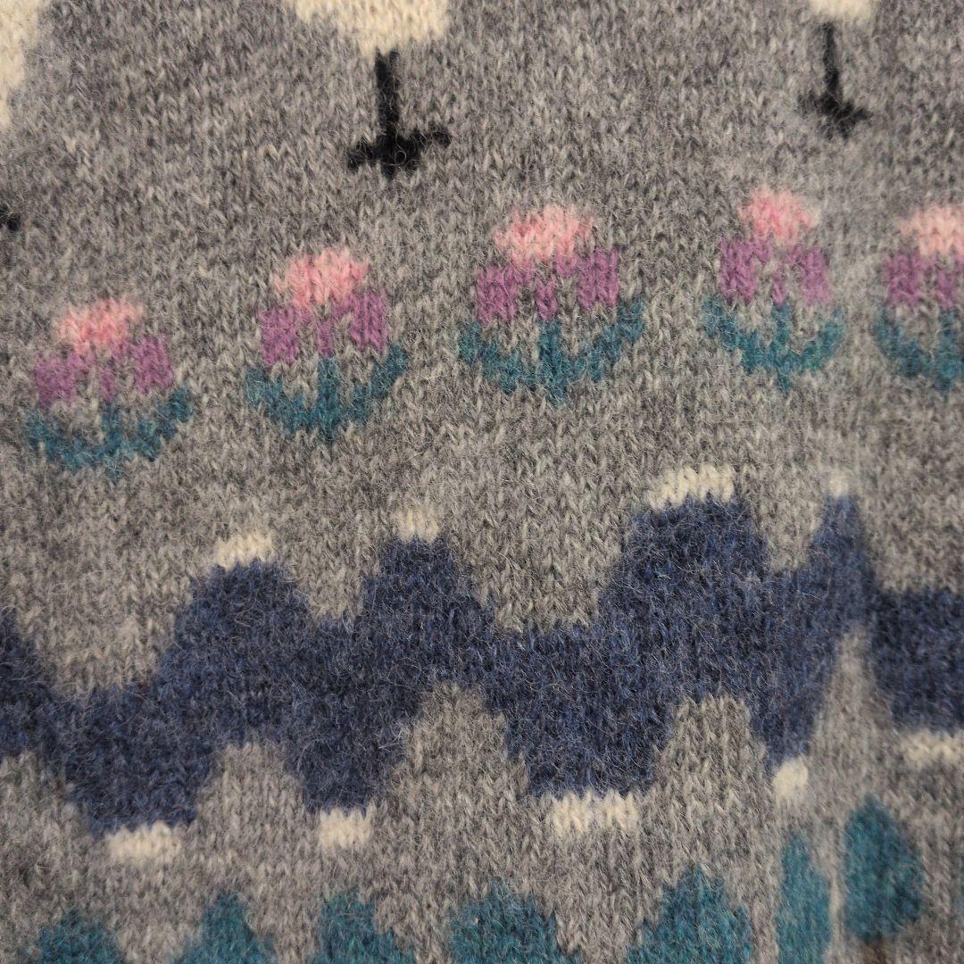 スーザンブリストル グレー ニットベスト　鳥柄