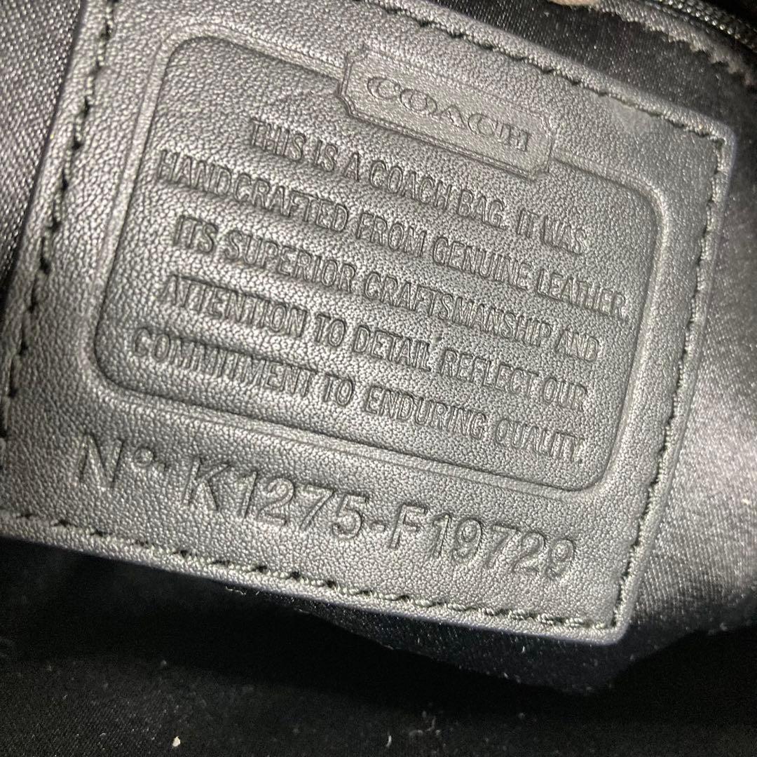 COACH ショルダーバッグ　ブラック　ボート型　 レザー　ハンドバッグ　斜め掛