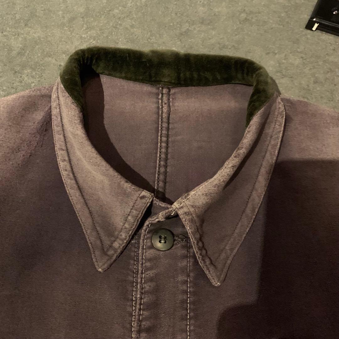 [ヴィンテージ] 40s フレンチ モールスキンジャケット ブラック