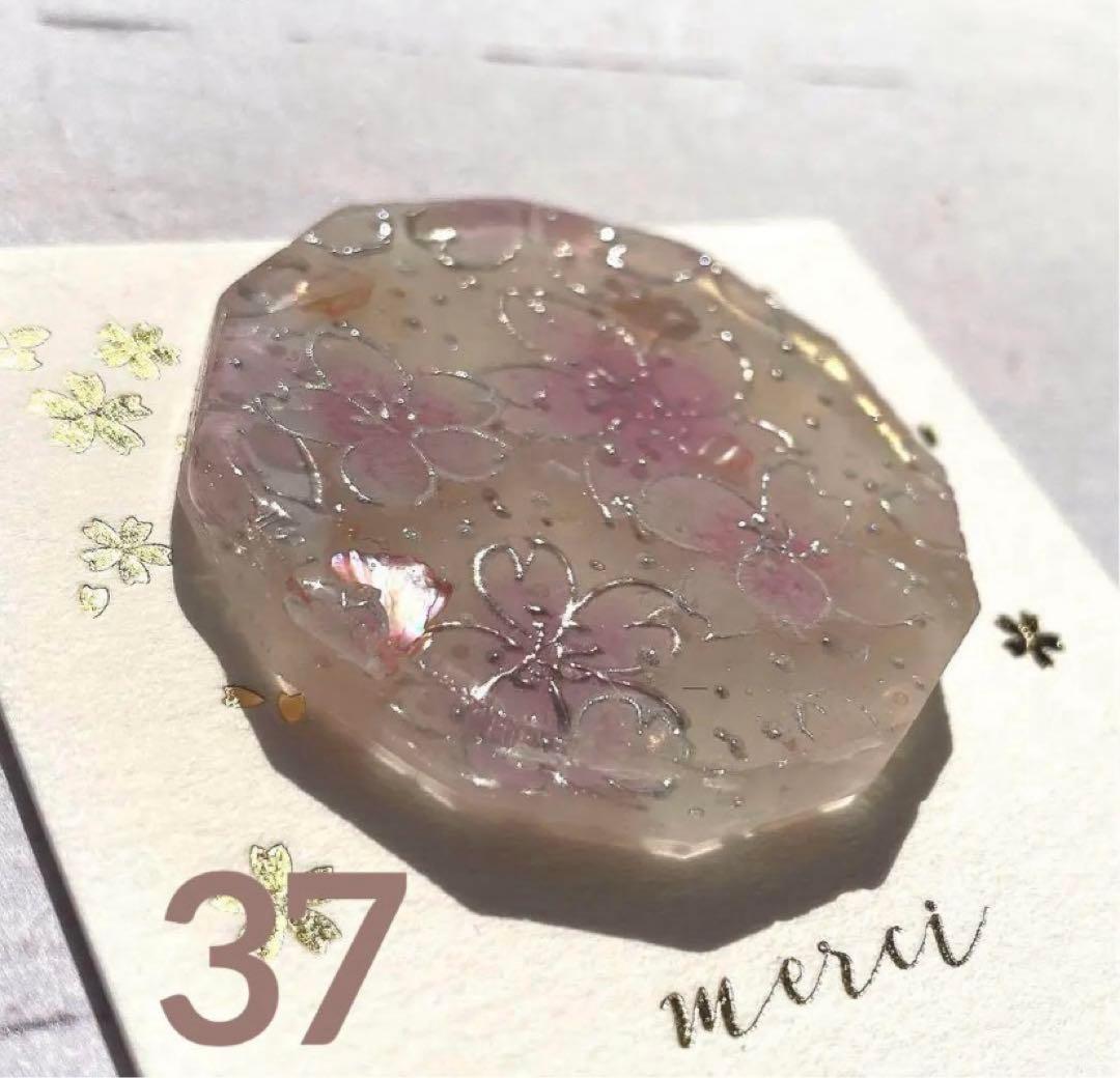 ひまういさくらフラワーハンドメイドレジンヘアゴムポニーフック32