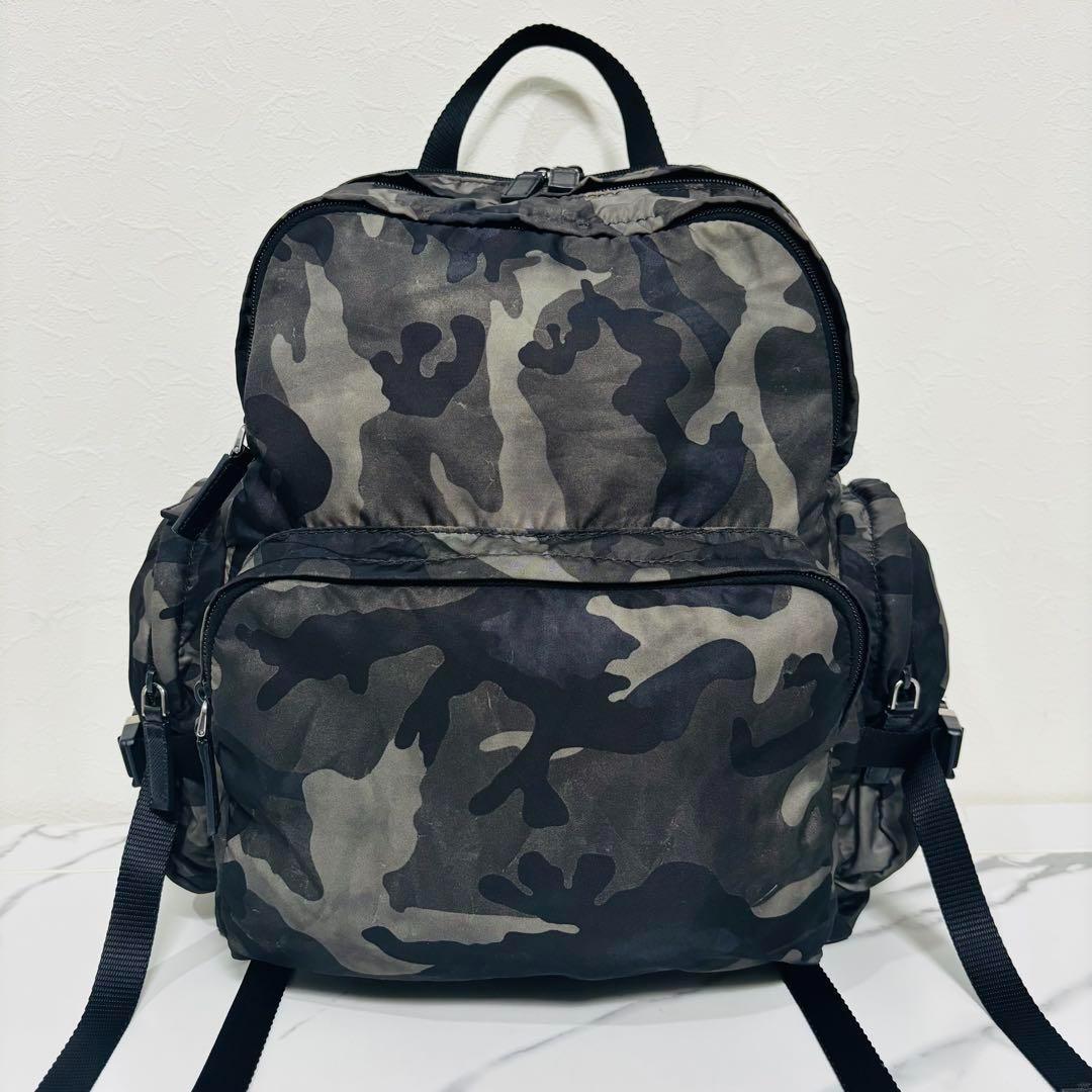PRADA テスート バックパック リュックサック 三角ロゴ 迷彩 カモフラ