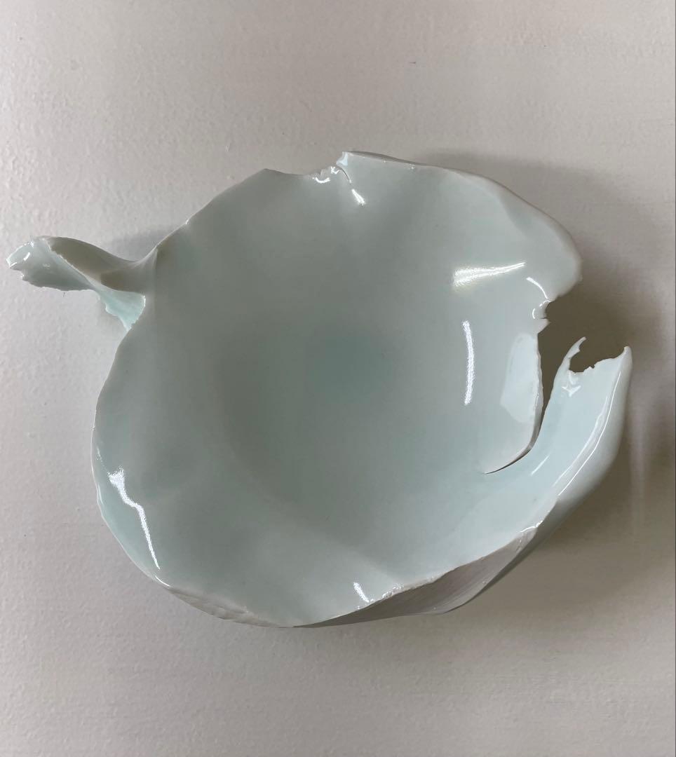 加藤委作品　青白磁まる皿