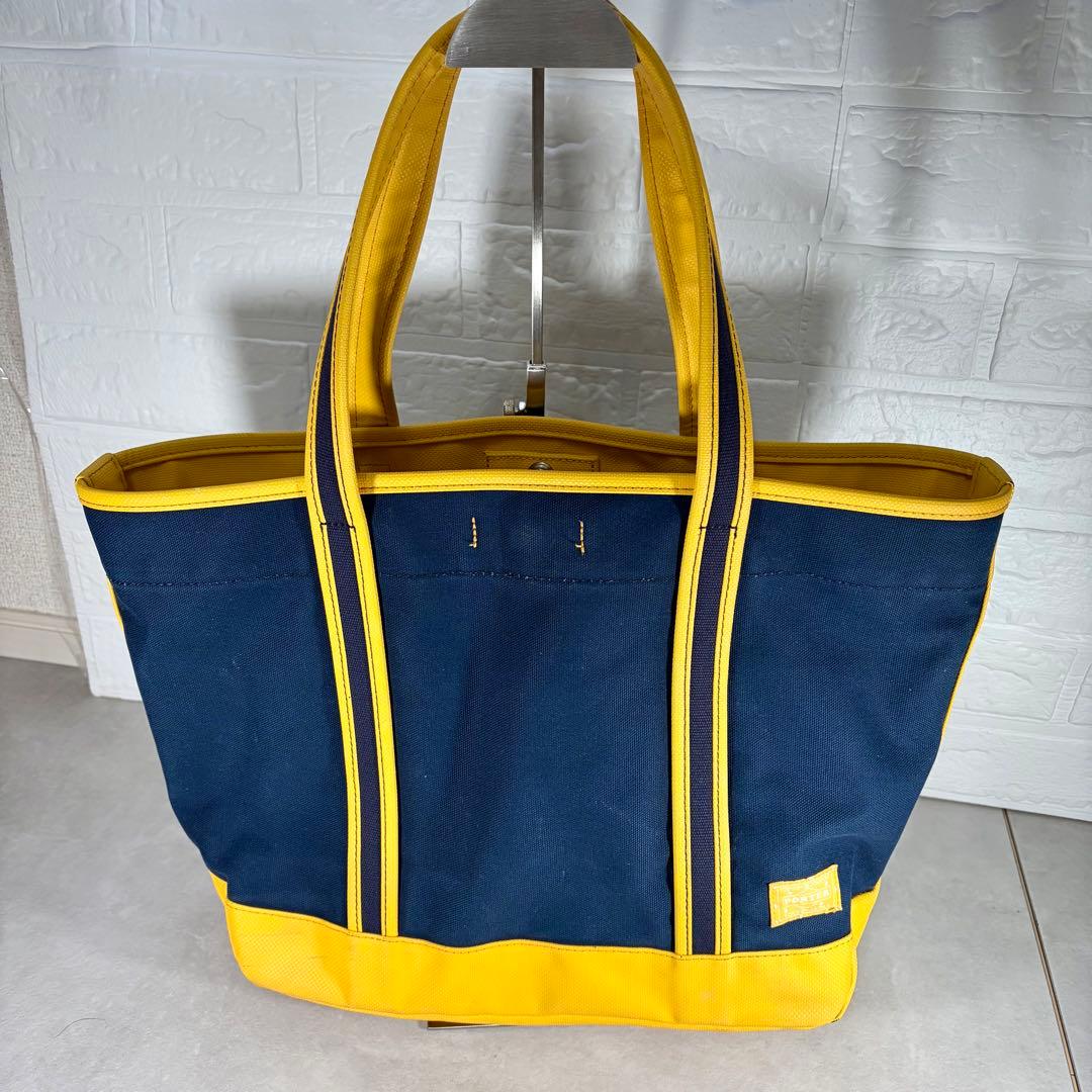 PORTER GIRL ボーイフレンドトート トートバッグ ネイビー×イエロー