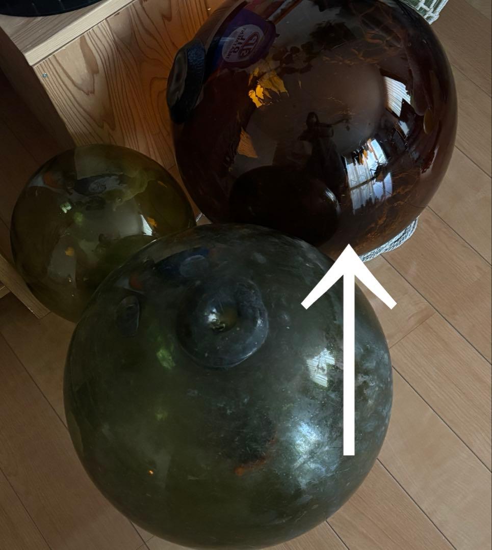 琥珀色　（アンバー）ガラス浮き玉　漁具