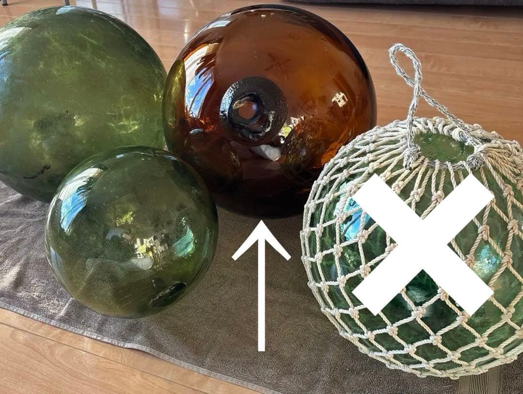 琥珀色　（アンバー）ガラス浮き玉　漁具