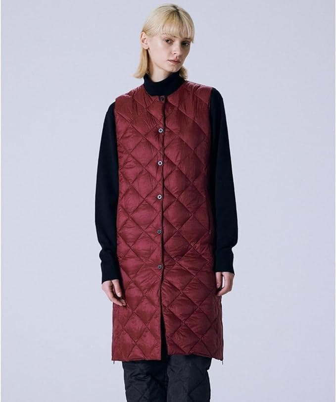 TAION CITY LINE ダウンベスト バーガンディ