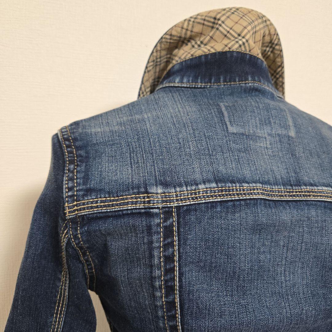 バーバリー ブルーレーベル Gジャン デニムジャケット ノバチェック ロゴ刺繍