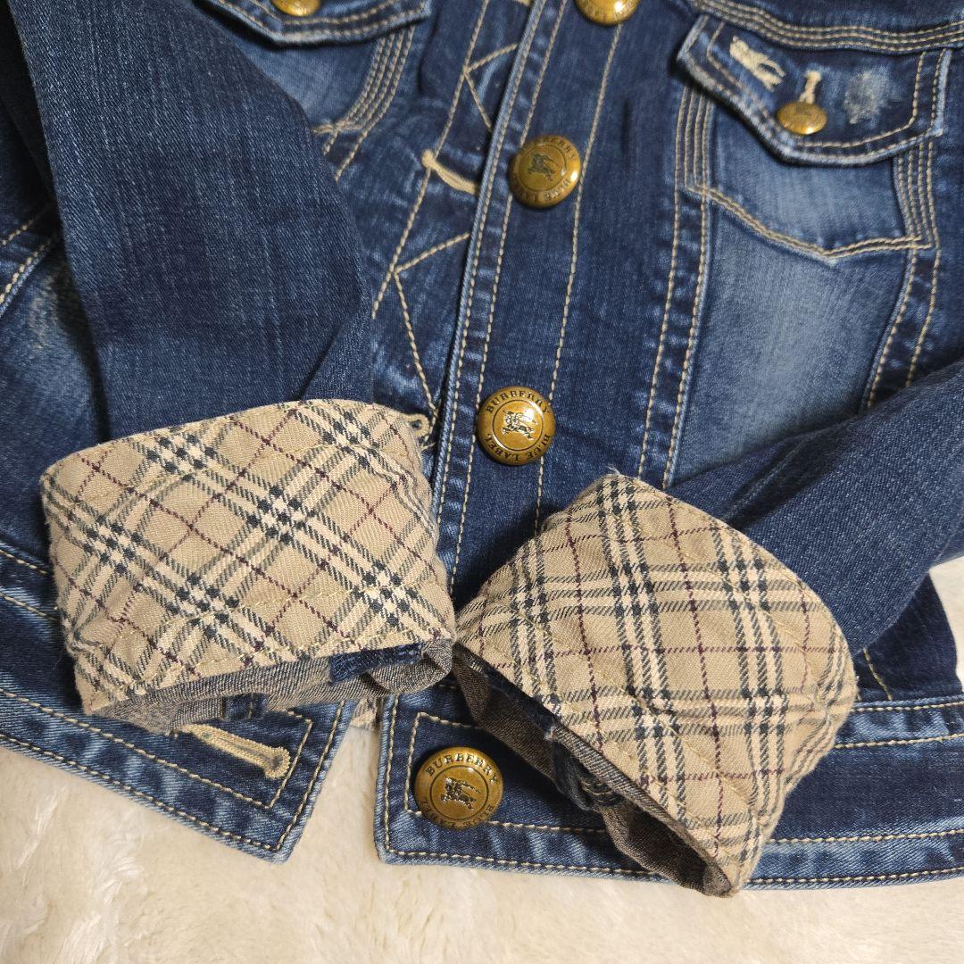 バーバリー ブルーレーベル Gジャン デニムジャケット ノバチェック ロゴ刺繍