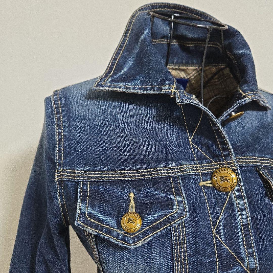 バーバリー ブルーレーベル Gジャン デニムジャケット ノバチェック ロゴ刺繍