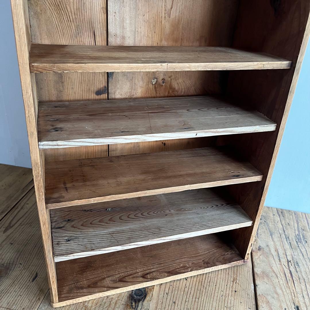 アンティーク 2way 仕切り棚 チェスト 食器棚 書類棚 無垢材 無塗装