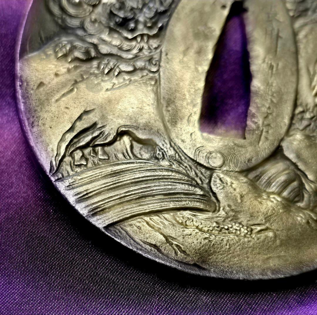 銅製　獅子　大型鍔　大刀用