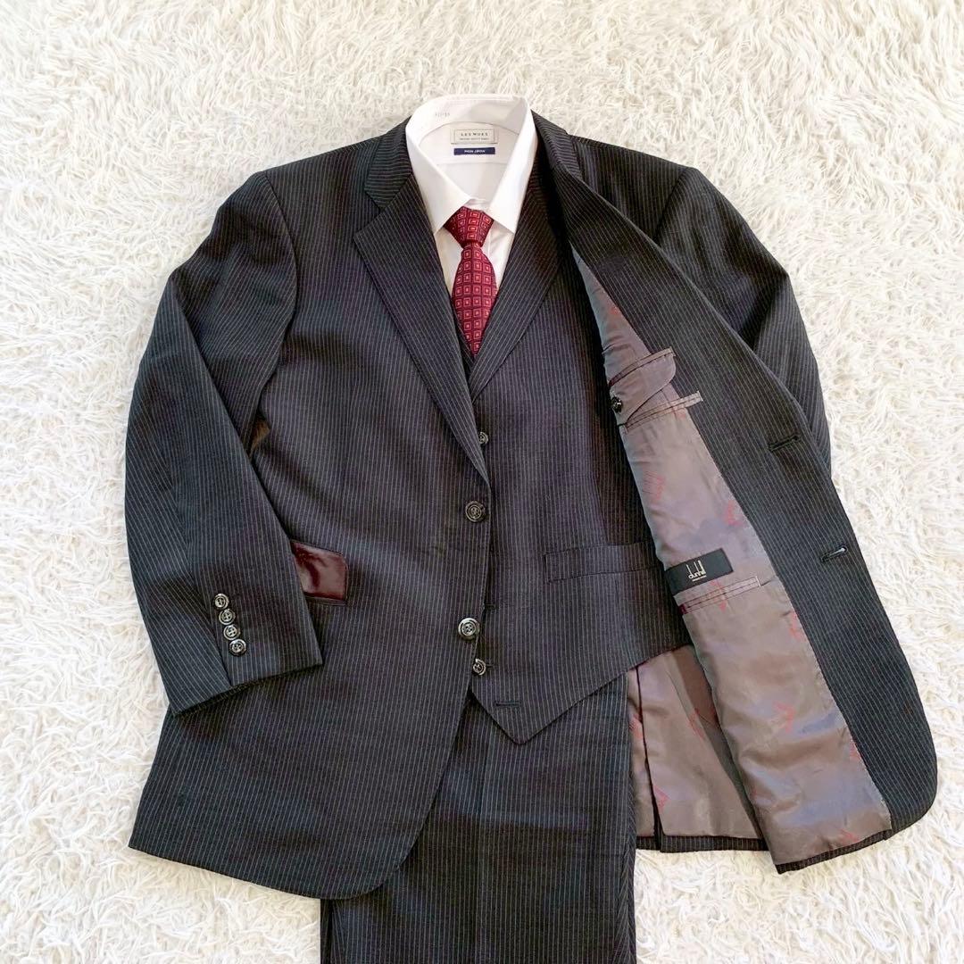 dunhill　ダンヒル　3ピース　ストライプ　スーツ　セットアップ　オーダー