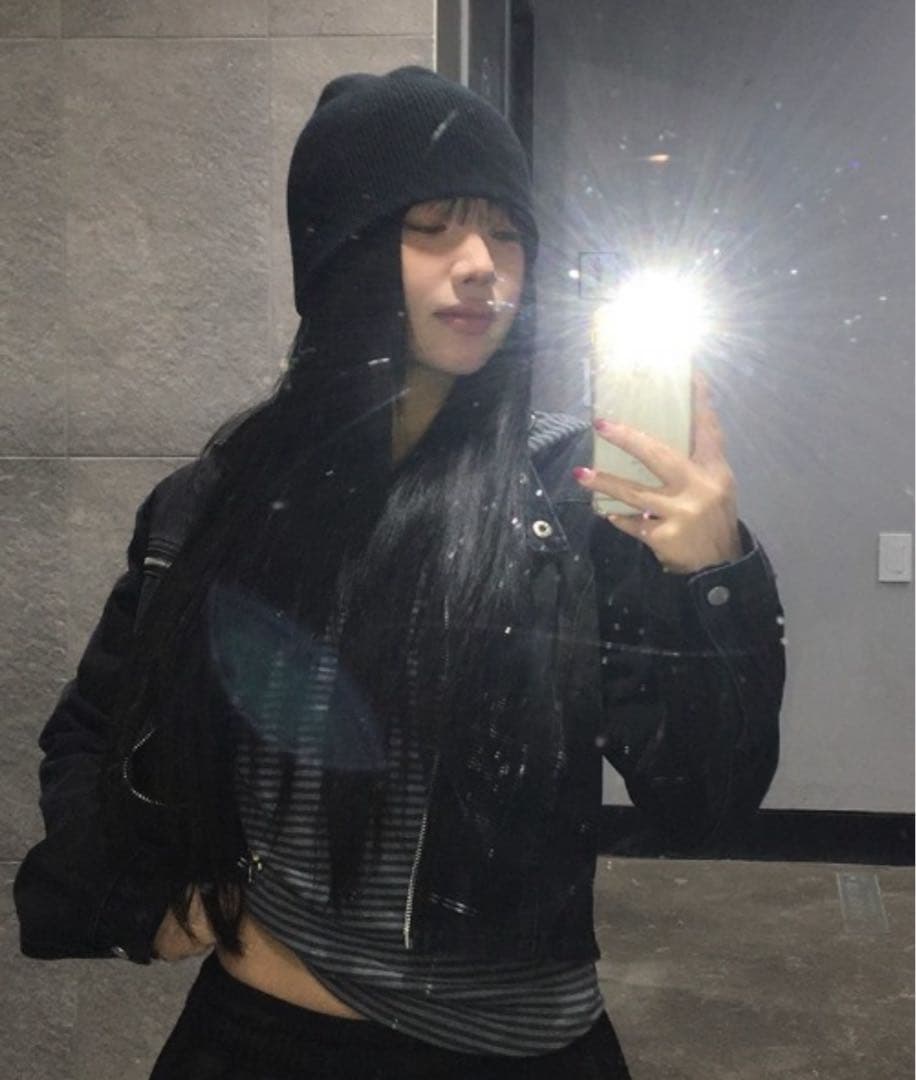 anyonemore スタンドカラーウォッシングバイカーデニムジャケット