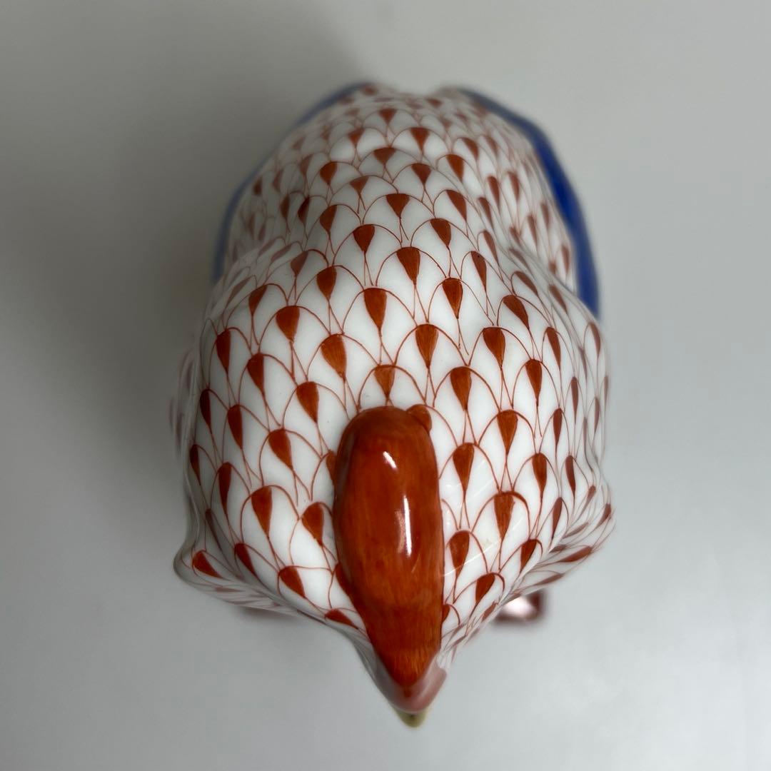 ヘレンド　フィッシュネットフクロウ　共箱　h21cm 東K7-1209☆1F