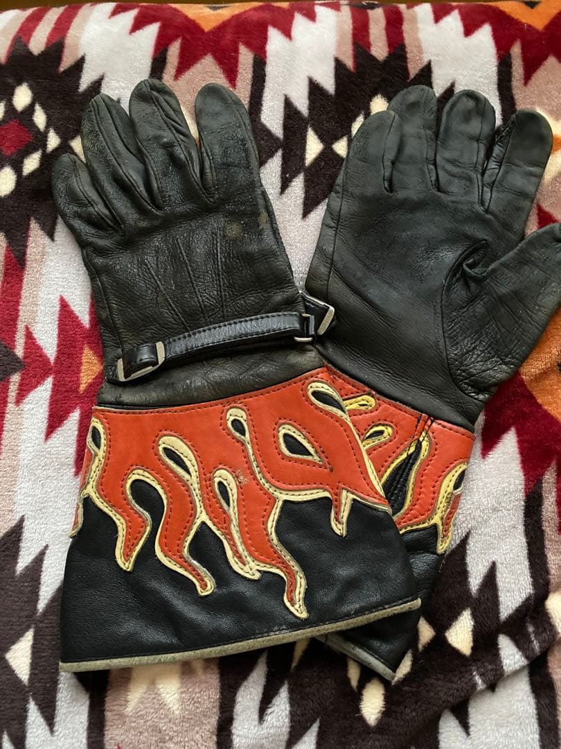 Vanson レザーグローブ Mサイズ フレイムデザイン