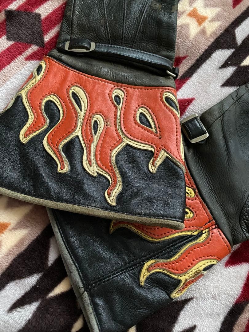 Vanson レザーグローブ Mサイズ フレイムデザイン