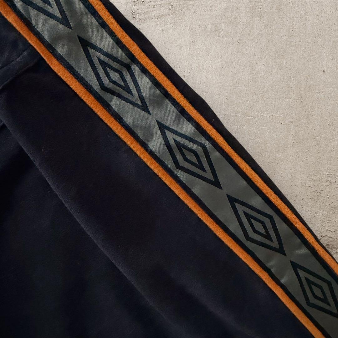 美品希少アンブロumbro90sベロアトラックジャケット刺繍ロゴ好配色古着M