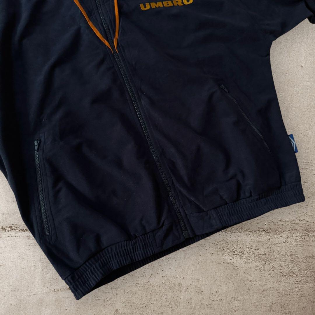 美品希少アンブロumbro90sベロアトラックジャケット刺繍ロゴ好配色古着M