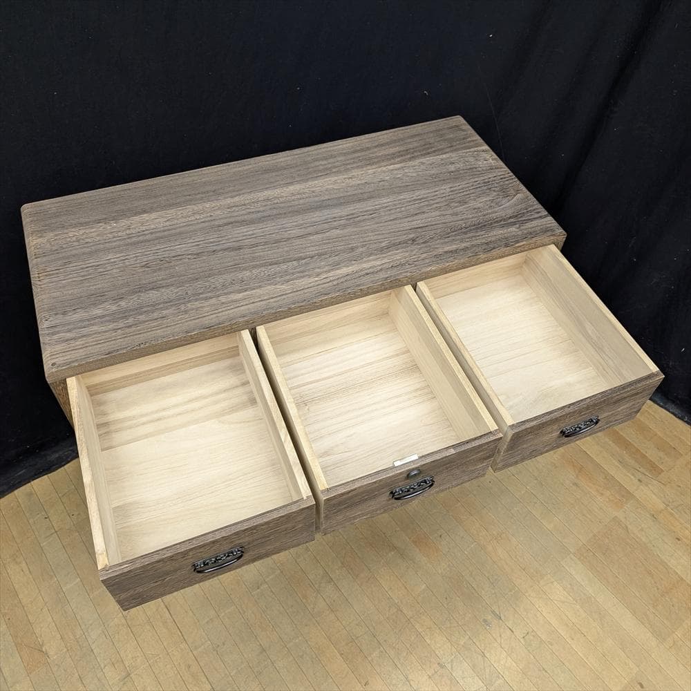 高塚桐材商店　山翠作　ろう仕上げ　焼桐　整理箪笥　和箪笥　箪笥　タンス　たんす