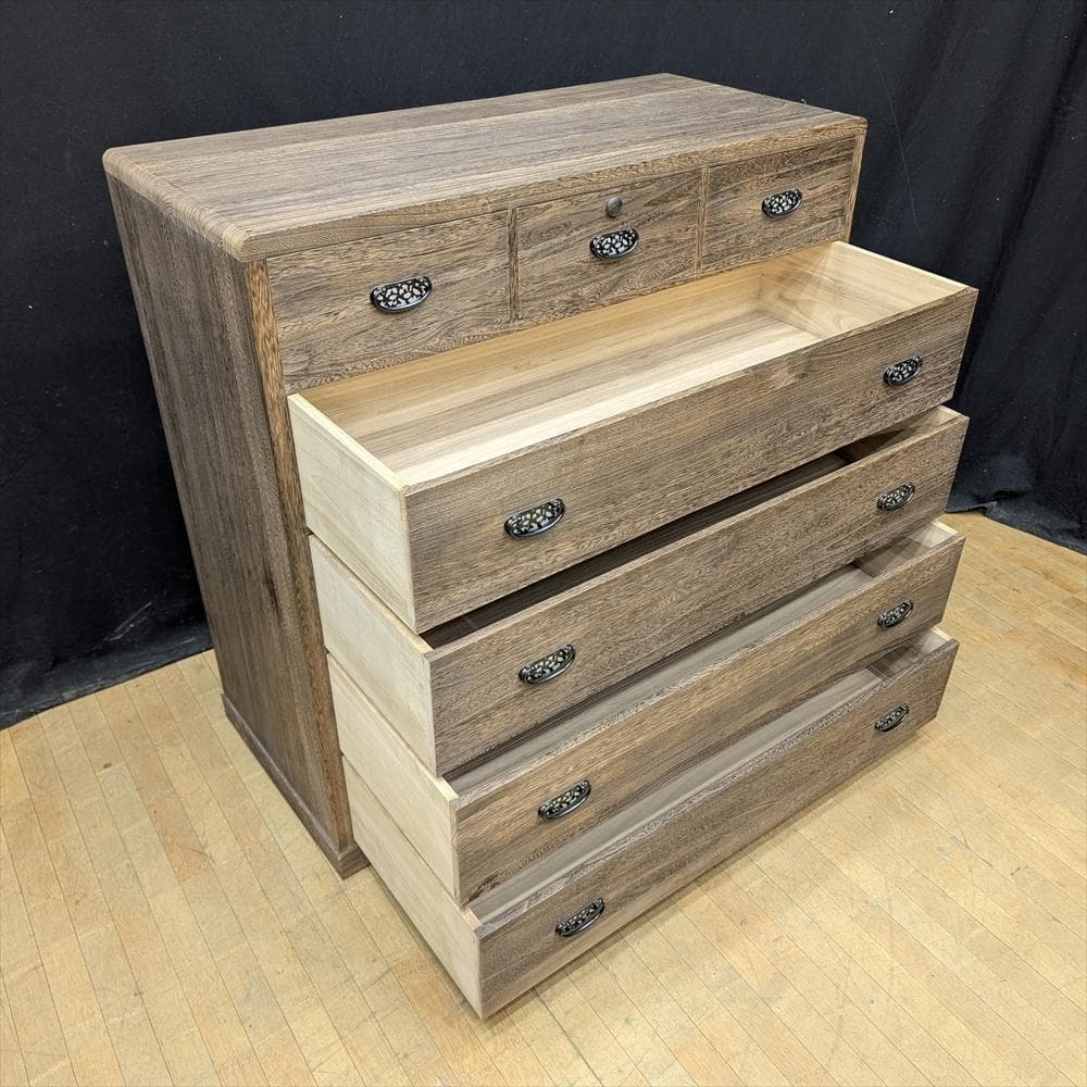 高塚桐材商店　山翠作　ろう仕上げ　焼桐　整理箪笥　和箪笥　箪笥　タンス　たんす