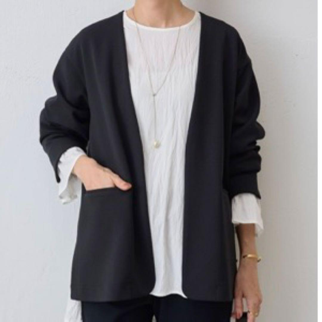 BEARDSLEY LIVETARTノーカラージャケット ブラック