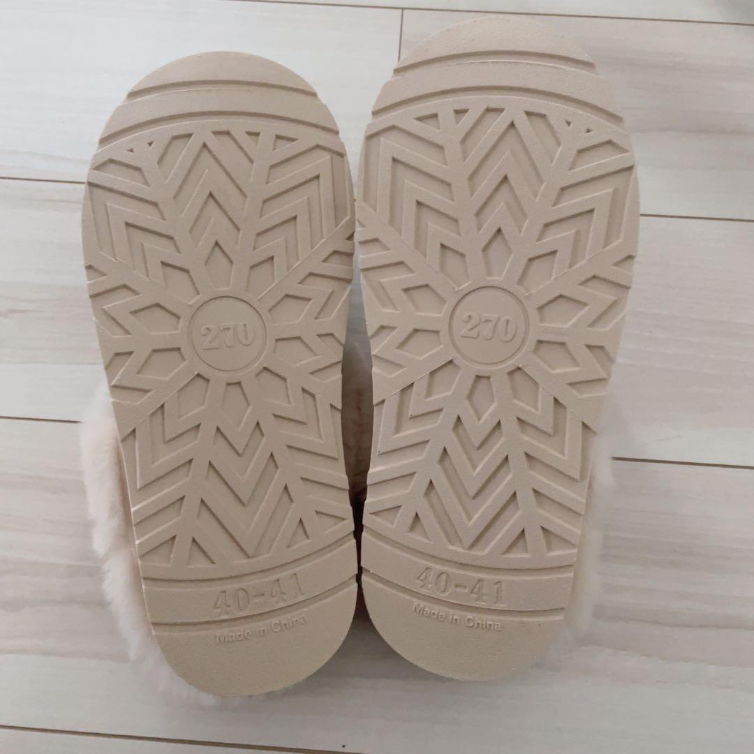 デニムリメイク ファーサンダル