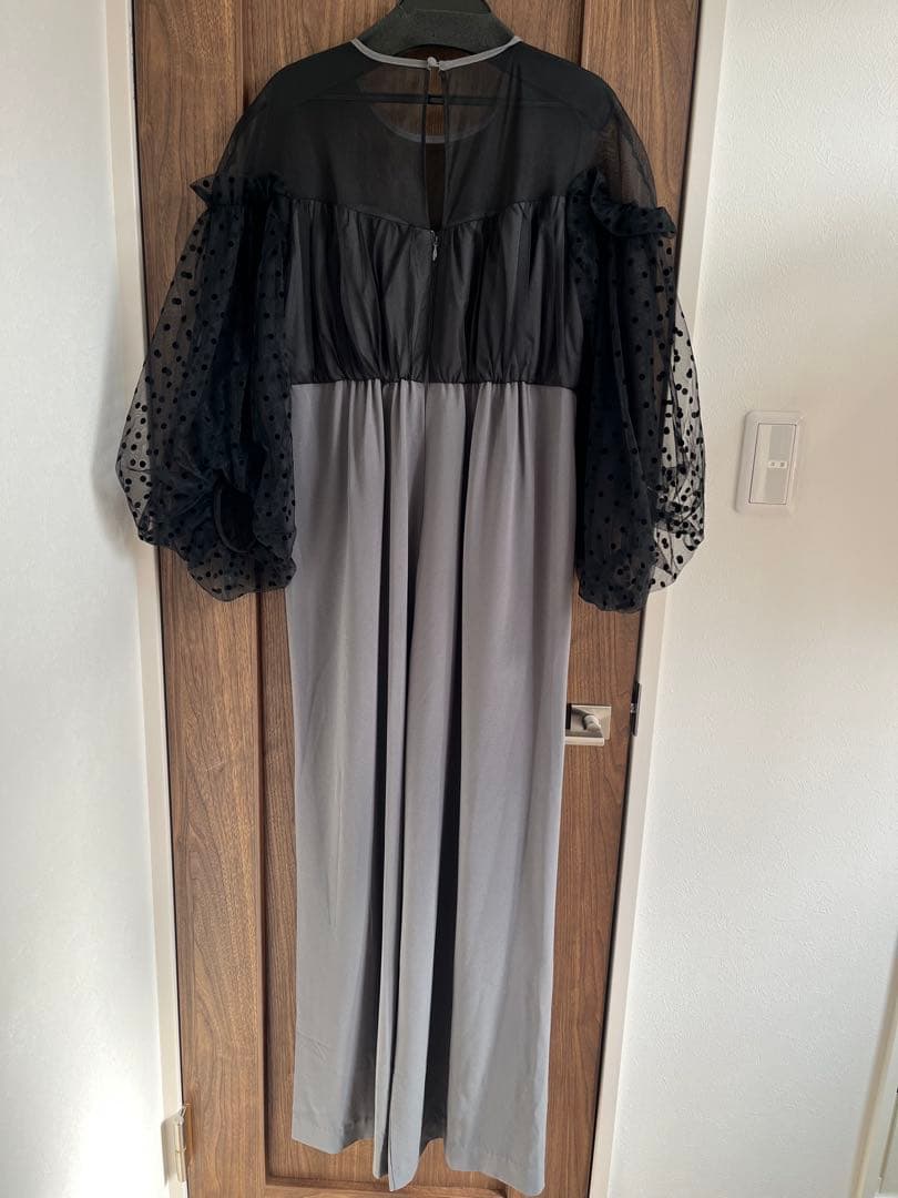 niana ANDRESD グレー オールインワン パーティードレスシースルー袖