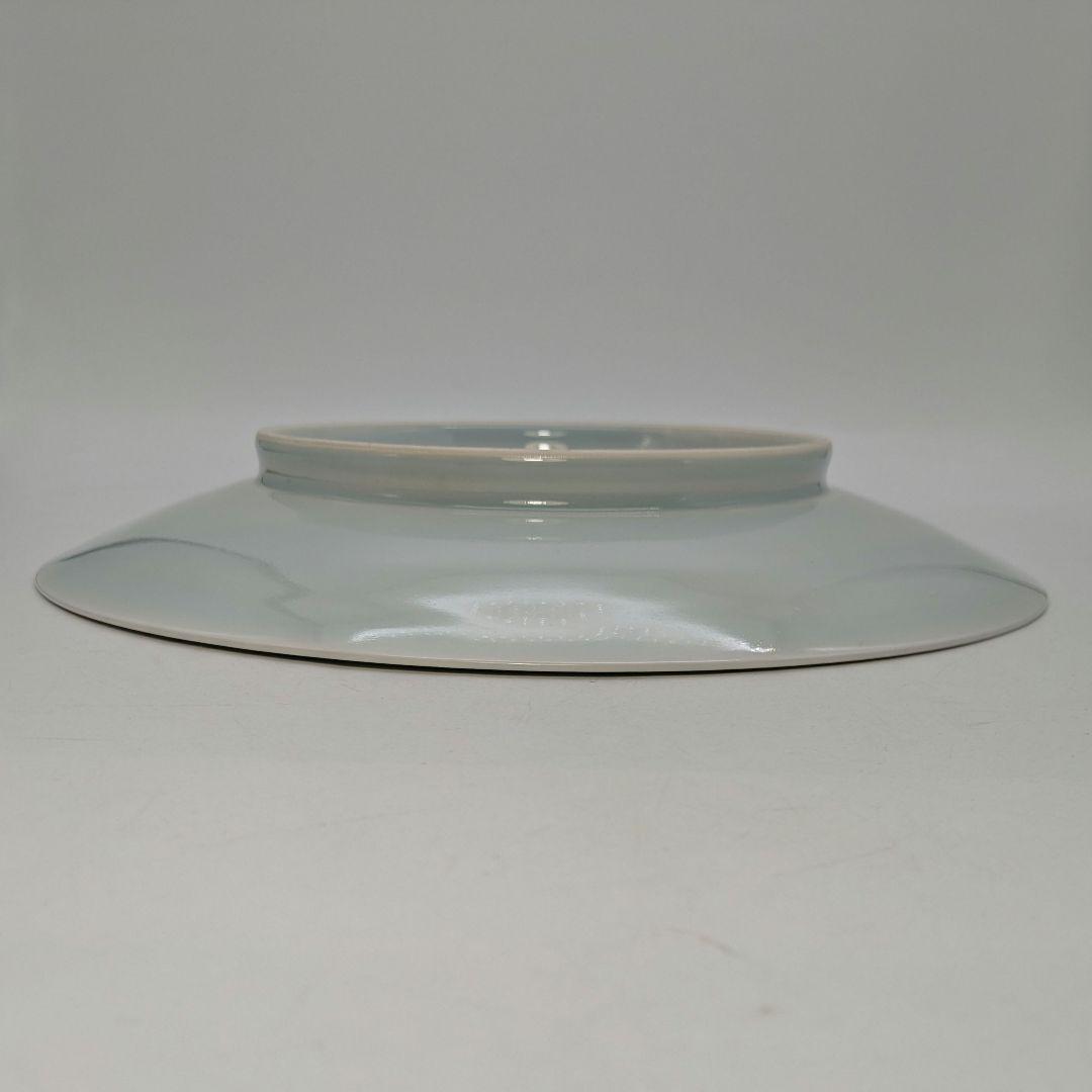 快山窯 青白磁瑞鳥文皿 共箱合布栞 大皿 飾り皿 食器 平皿 人間国宝塚本快示