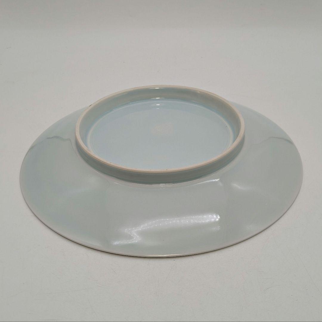 快山窯 青白磁瑞鳥文皿 共箱合布栞 大皿 飾り皿 食器 平皿 人間国宝塚本快示