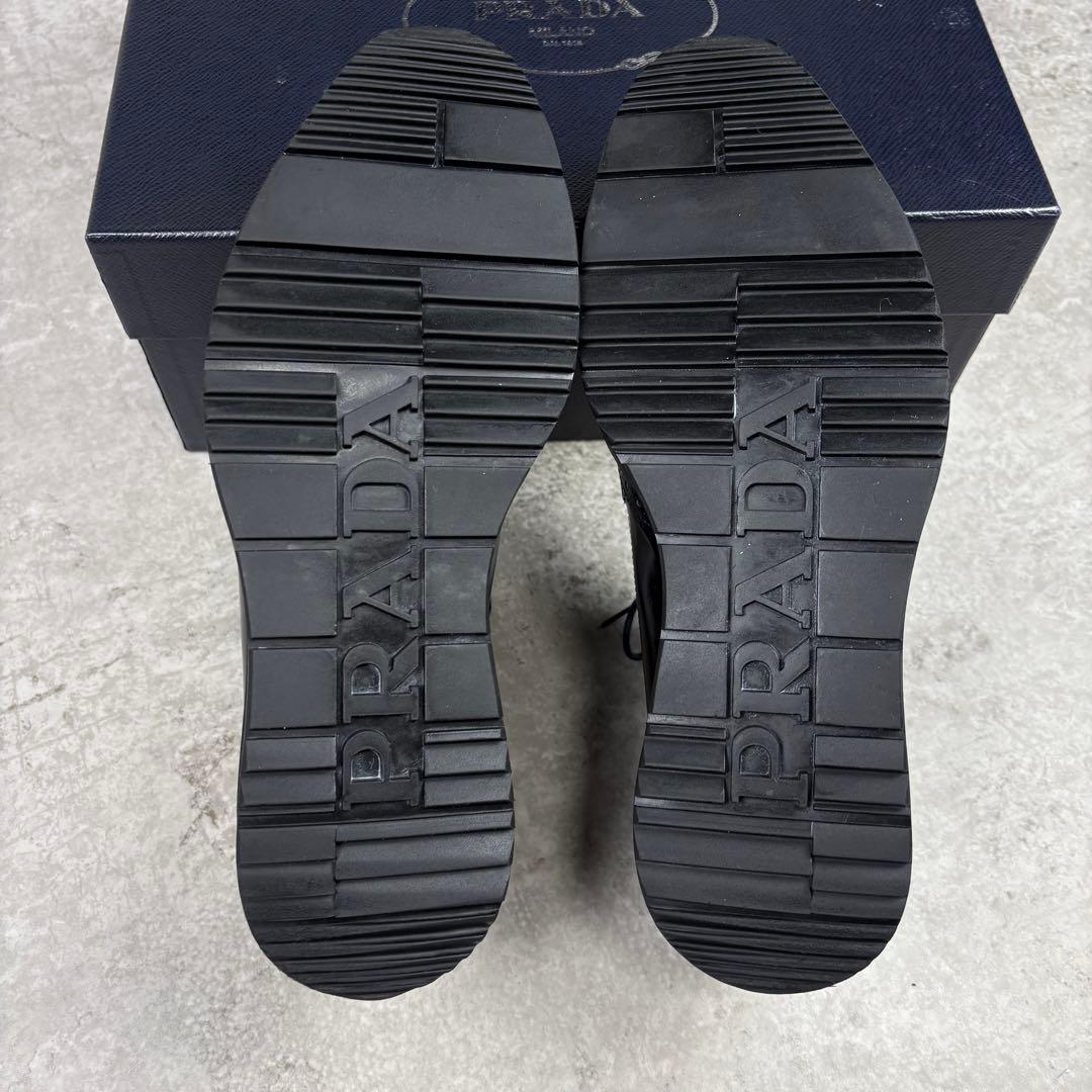 プラダ　PRADA プラットフォーム　厚底　レザー　6 ウイングチップ　ブラック