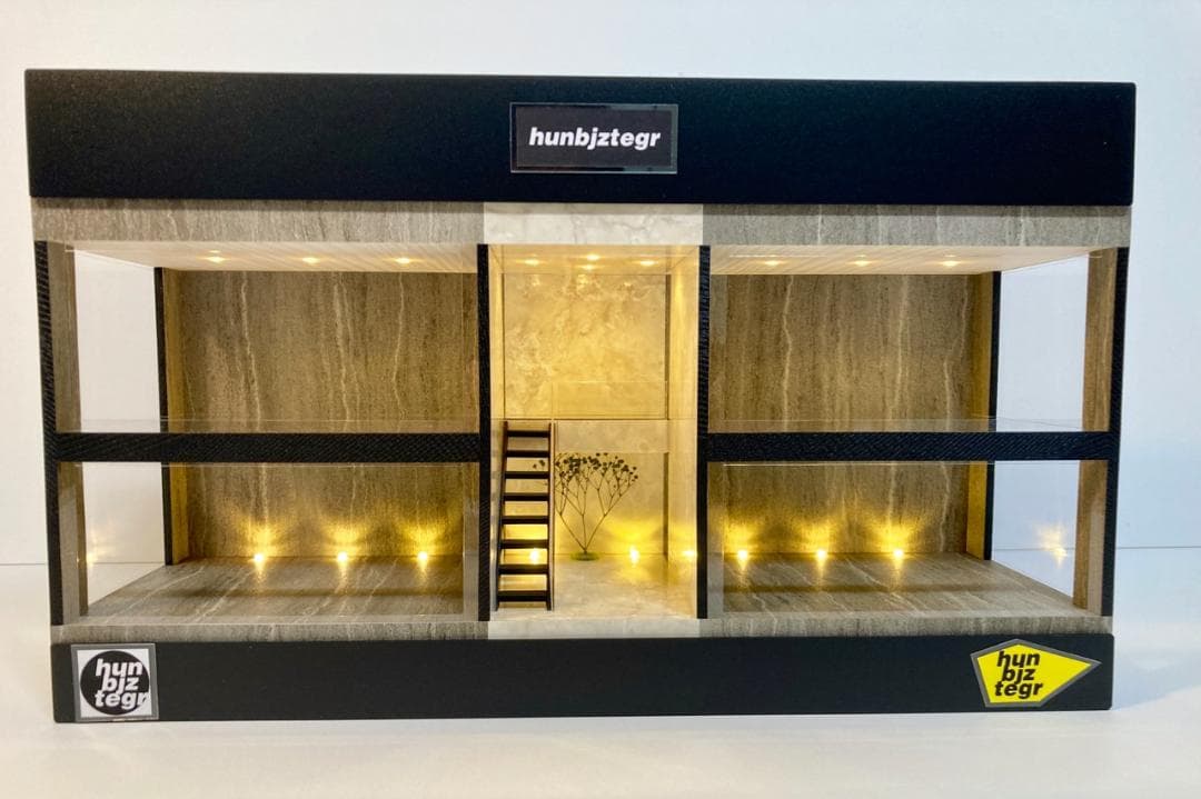 1/43展示13台可・大理石＆砂岩・2層式ディスプレーBOX / ネオジオラマ