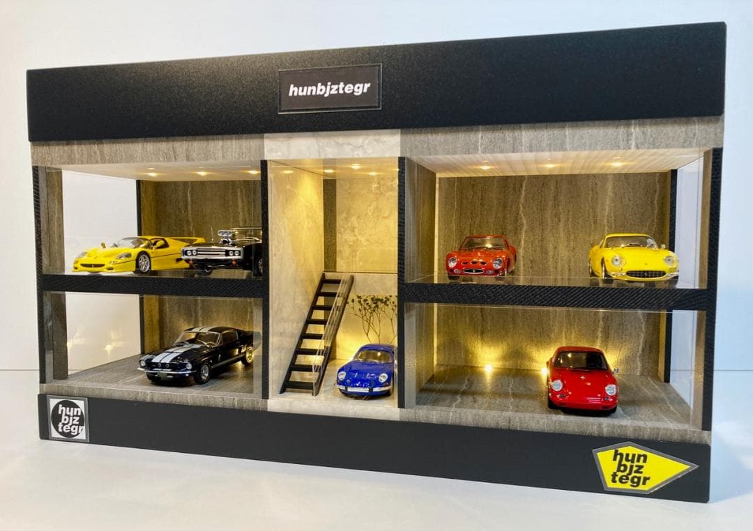 1/43展示13台可・大理石＆砂岩・2層式ディスプレーBOX / ネオジオラマ