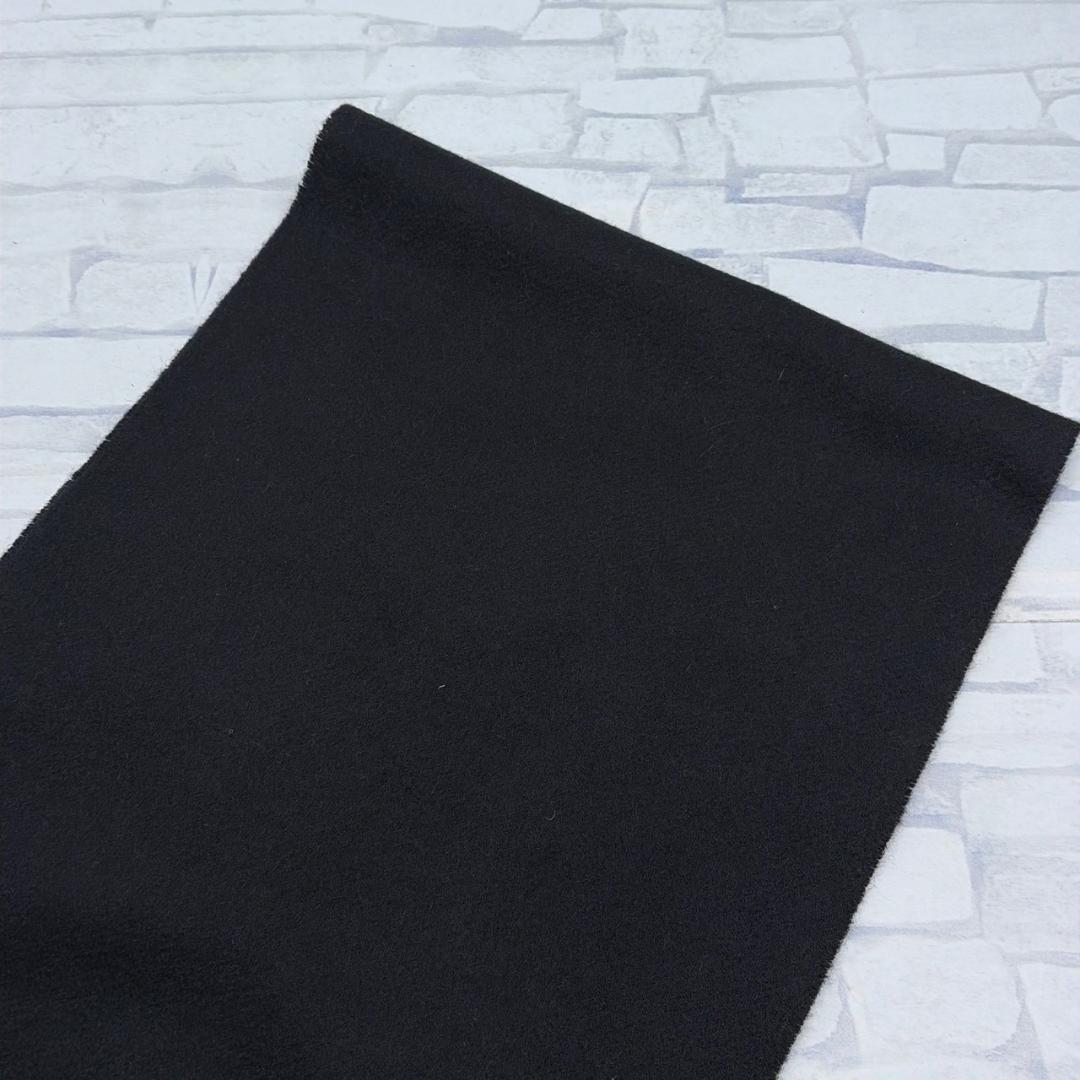 Johnstons of Elgin　ブラック フリンジ付マフラー 黒 ブラック