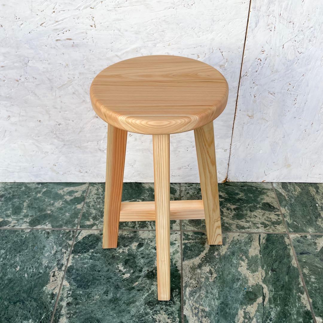 TORA　国産ひのき　丸椅子　木製スツール