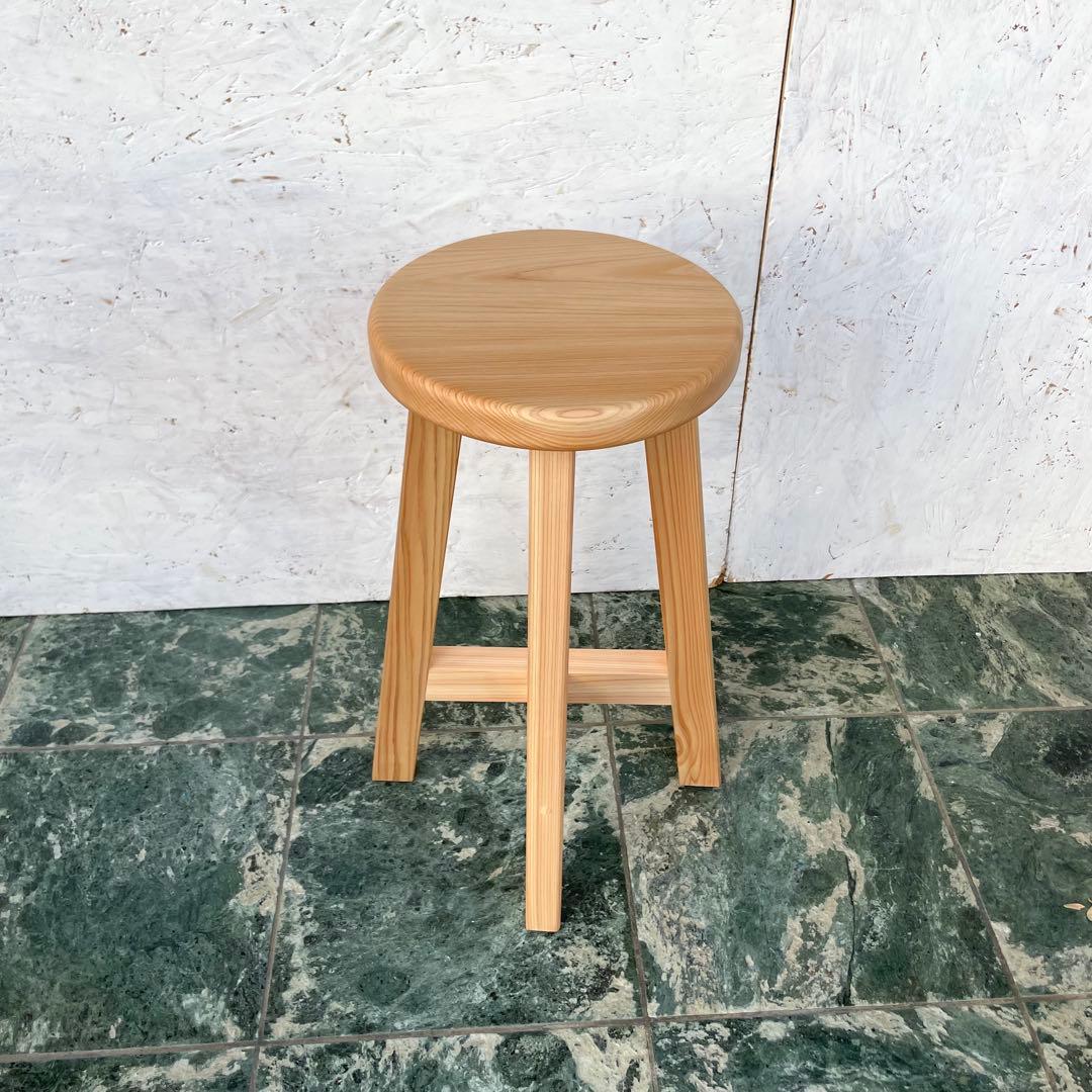 TORA　国産ひのき　丸椅子　木製スツール