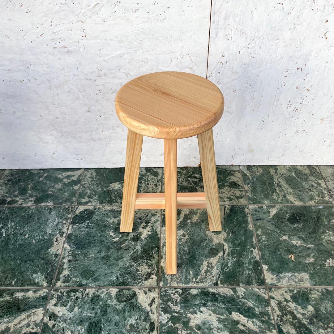 TORA　国産ひのき　丸椅子　木製スツール