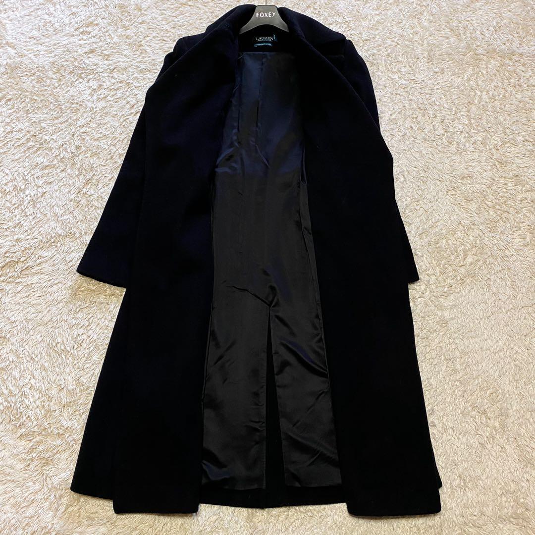 ローレンラルフローレン　ガウンコート　ロング　カシミヤ　ウール　リボンベルト