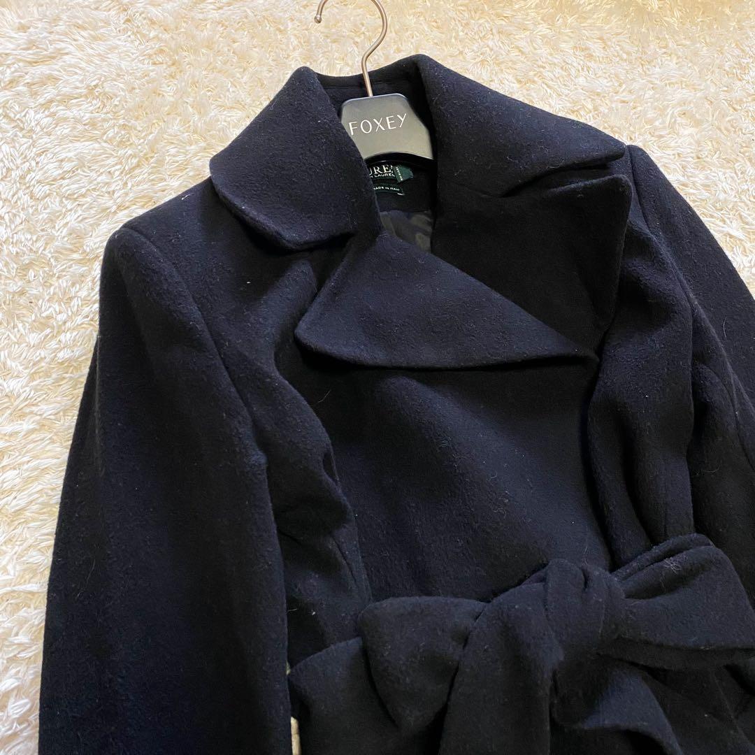 ローレンラルフローレン　ガウンコート　ロング　カシミヤ　ウール　リボンベルト