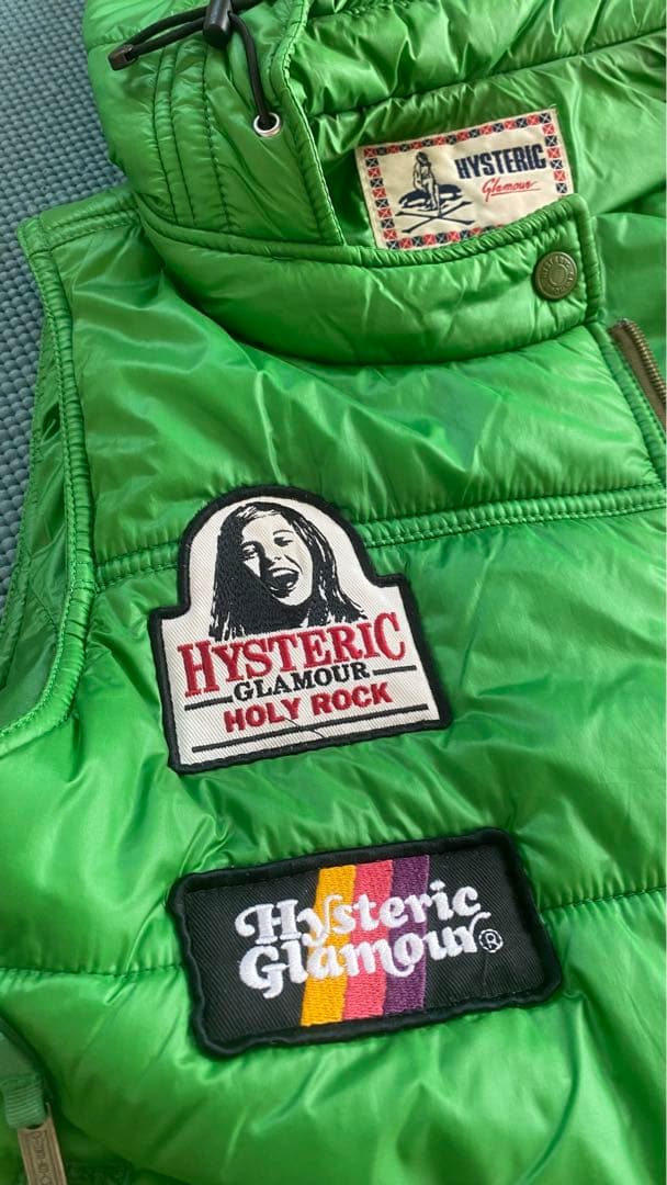 HYSTERIC GLAMOUR グリーン フード付きダウンベスト