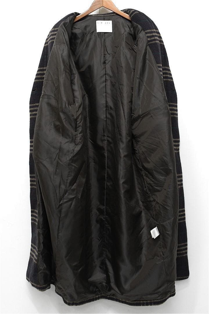 T261/RIM.ARK リサイクルウールチェックオーバーコート 36 ブラウン