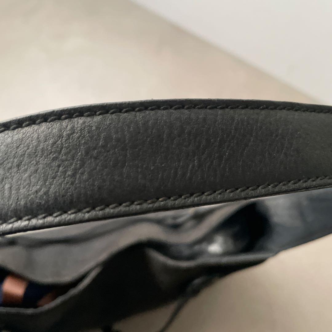 グッチ GUCCI キャンバス レザー ワンショルダーバッグ GGキャンバス 黒