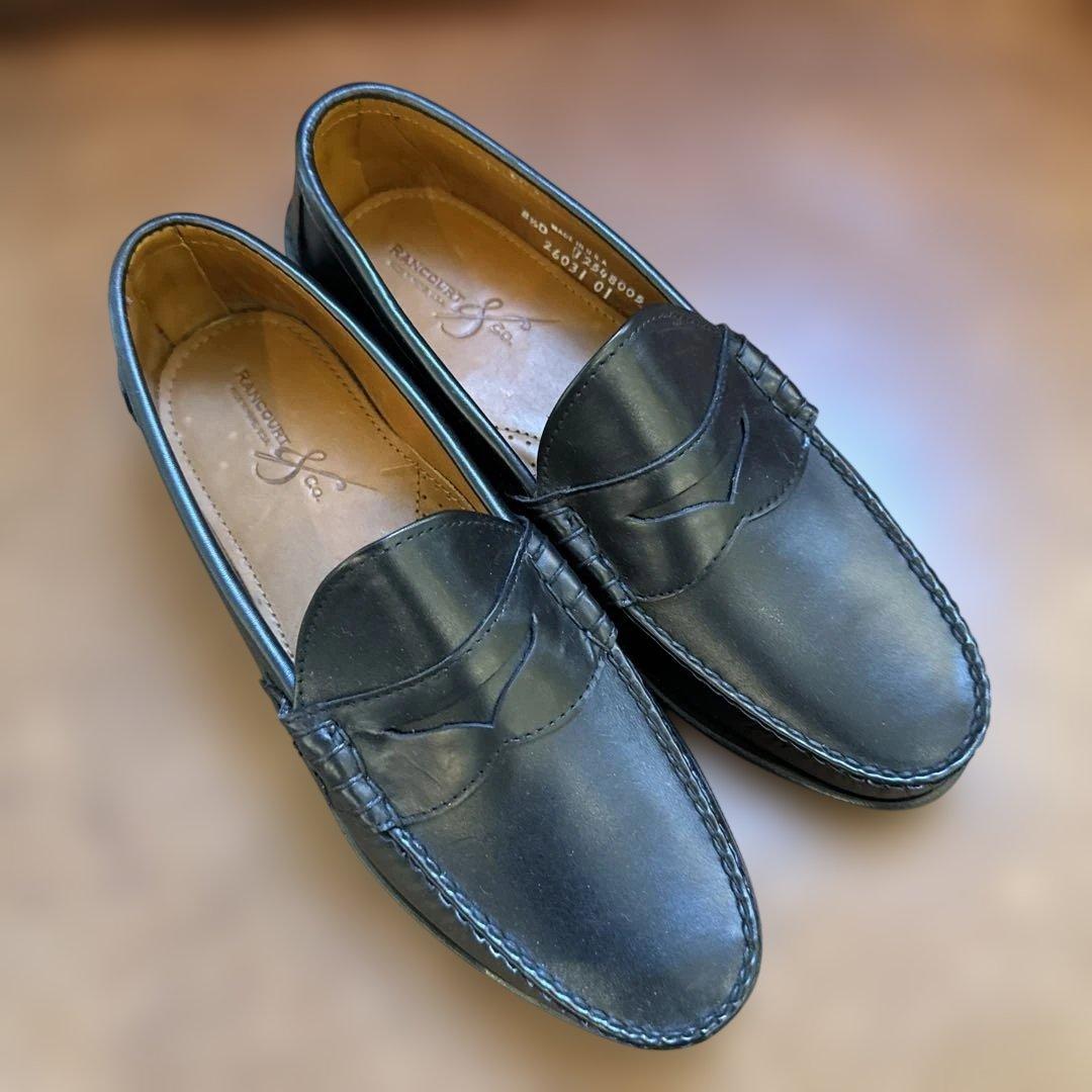 ランコート　ピンチペニーローファーBLACKカーフ　size 8hD 新品未使用