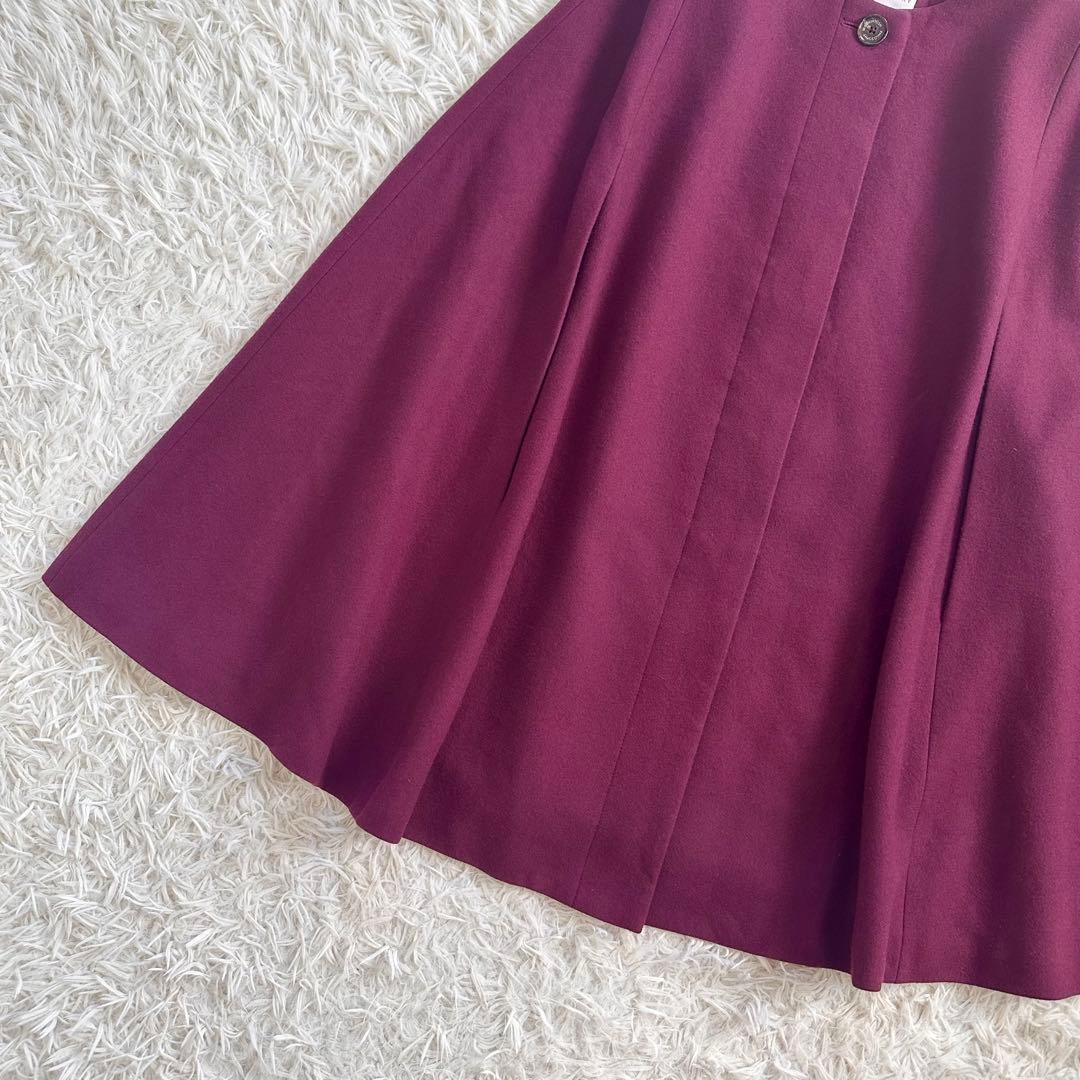 【着用2回】マッキントッシュフィロソフィー　ケープコート　ポンチョ　ボルドー38