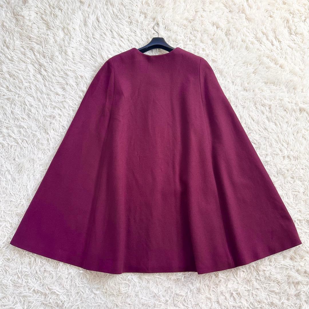 【着用2回】マッキントッシュフィロソフィー　ケープコート　ポンチョ　ボルドー38