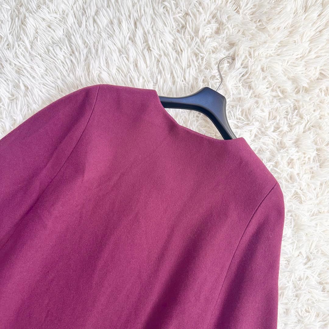 【着用2回】マッキントッシュフィロソフィー　ケープコート　ポンチョ　ボルドー38