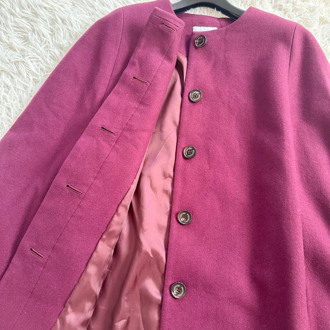 【着用2回】マッキントッシュフィロソフィー　ケープコート　ポンチョ　ボルドー38