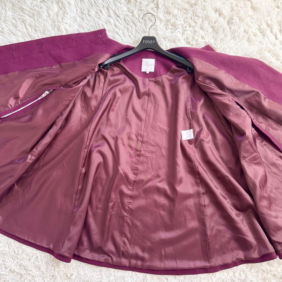 【着用2回】マッキントッシュフィロソフィー　ケープコート　ポンチョ　ボルドー38