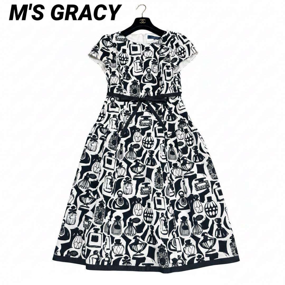 【極美品✨】エムズグレイシー 香水瓶柄 ワンピース リボン 38 2025年